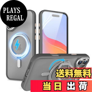 �y���������zQUEASON�yiPhone 16Plus �p MagSafe�Ή� �P�[�X�z360°��]�X�^���h ���C�����X�[�d�Ή� ��phone16plus �p �P�[�X �����O�t�� �ČRMIL�K�i iphone16�v���X �p �X�}�z�P�[�X �������� �����h�~ phon