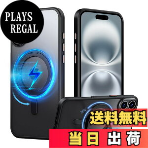 �y���������zPRODELI �P�[�X For iPhone 16 Plus ��p �J�o�[ �N���A 360°��]�X�^���h MagSafe�Ή� �ČRMIL�K�i �ϏՌ� �w��h�~ ���C�����X�[�d�Ή� �����h�~ �����Y�ی� �C�菝�h�~ �����O �}�O�l�b