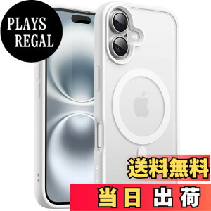 �y���������zJETech iPhone 16 Plus 6.7�C���`�p �}�O�l�b�g �P�[�X MagSafe�ɑΉ� �������̃}�b�g�w�� ���^ �ϏՌ� �J�o�[ (�z���C�g)