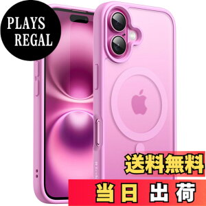 �y���������zJETech iPhone 16 6.1�C���`�p �}�O�l�b�g �P�[�X MagSafe�ɑΉ� �������̃}�b�g�w�� ���^ �ϏՌ� �J�o�[ (�s���N)