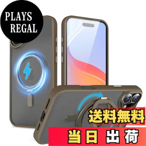�y���������zQUEASON�yiPhone 16Plus �p MagSafe�Ή� �P�[�X�z360°��]�X�^���h ���C�����X�[�d�Ή� ��phone16plus �p �P�[�X �����O�t�� �ČRMIL�K�i iphone16�v���X �p �X�}�z�P�[�X �������� �����h�~ phon