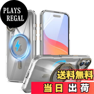 �y���������zQUEASON�yiPhone 16Plus �p MagSafe�Ή� �P�[�X�z360°��]�X�^���h ���C�����X�[�d�Ή� ��phone16plus �p �P�[�X �����O�t�� �ČRMIL�K�i iphone16�v���X �p �X�}�z�P�[�X �������� �����h�~ phon