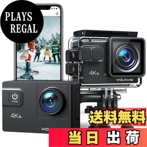 �y���������zWOLFANG GA300 �A�N�V�����J���� [�O���}�C�N�t��] 4K 24MP�����J���� (WiFi�@�\�t��) �ϗh�� ���[40���[�g�� HDMI�o�� 1350mAh��e�ʃo�b�e���[2���� 170°�L�p�����Y �����R�� �w�b�h�Z�b