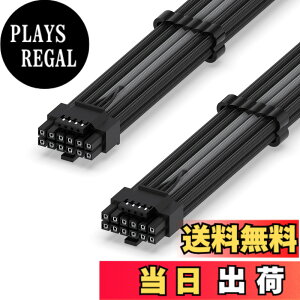 �y���������zEZDIY-FAB PCIe 5.1 12V-2x6 �d����p�X���[�u�P�[�u�� 16AWG 600W 12+4�s�� �I�X-�I�X PC�d�����j�b�g�p�����P�[�u�� RTX 5080/5070 Ti/4090/4080/4070 Ti�Ή� 60cm - �u���b�N�O���[