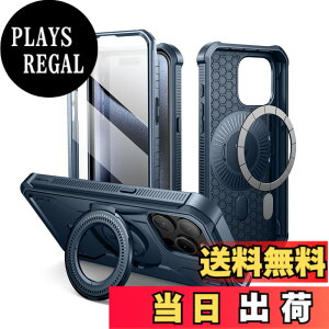 �y���������zDexnor iPhone 15 Pro Max�p MagSafe�Ή��P�[�X [��ʕی�t�B�����������X�^���h�@�\] �R�p�K�i �ϏՌ� �����ی�J�o�[(�u���[)