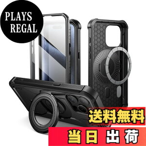 �y���������zDexnor iPhone 15 Pro Max�p MagSafe�Ή��P�[�X [��ʕی�t�B�����������X�^���h�@�\] �R�p�K�i �ϏՌ� �����ی�J�o�[(�u���b�N)