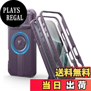 �y���������zDexnor iPhone 16 Pro Max�p �}�O�l�b�g�P�[�X - �X���C�h���J�����J�o�[/�����\�L�b�N�X�^���h���� ������ʕی�t�B�����t�� �ϏՌ� ���݌v(�p�[�v��)