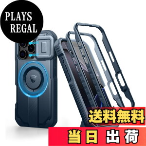 �y���������zDexnor iPhone 16 Pro�p �}�O�l�b�g�P�[�X - �X���C�h���J�����J�o�[&�����\�L�b�N�X�^���h&������ʕی�t�B�����t�� �ϏՌ� �w�r�[�f���[�e�B �P�[�X(�u���[)