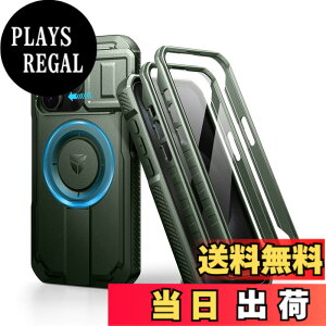 �y���������zDexnor iPhone 15 Pro�p �}�O�l�b�g�P�[�X - �X���C�h���J�����J�o�[�������\�L�b�N�X�^���h��������ʕی�t�B�����t�� �ϏՌ� �w�r�[�f���[�e�B �P�[�X(�O���[��)