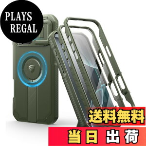 �y���������zDexnor iPhone 16 Pro�p �P�[�X - �X���C�h���J�����J�o�[�������\�L�b�N�X�^���h�t�� �}�O�l�b�g���ϏՌ� �w�r�[�f���[�e�B �v���e�N�e�B�u�J�o�[(�O���[��)