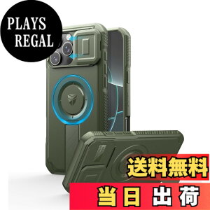 �y���������zDexnor iPhone 16 Pro Max�p �P�[�X - �X���C�h���J�����J�o�[�������\�L�b�N�X�^���h�t�� �}�O�l�b�g���ϏՌ� �w�r�[�f���[�e�B �v���e�N�e�B�u�J�o�[(�O���[��)