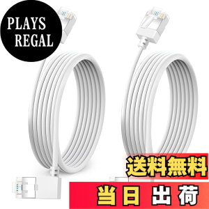 �y���������zDutevolns Cat6A �C�[�T�l�b�g�P�[�u�� 2�{�p�b�N 90°���p�x 10m�A�t���L�V�u���X����&�����^Cat6 Rj45 LAN �P�[�u���A10Gbps/550MHz ��������A�����X�y�[�X�ɍœK�A�݊�Mac�APC�A���[�^�A�v
