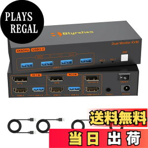 �y���������z4K HDMI DisplayPort KVM�X�C�b�` 2����2�o�� KVM �ؑ֊� �p�\�R��2�䃂�j�^�[2��؂�ւ� 4��USB 3.0�|�[�g �L�[�{�[�h/�}�E�X/�v�����^�[/���̃f�o�C�X�Ή� �p�\�R���ؑ֋@ PC �ؑ֋@ US