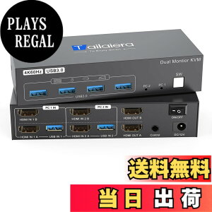 �y���������zKVM�X�C�b�`HDMI 2����2�o�́CUSB 3.0 KVM �ؑ֊�p�\�R��2�䃂�j�^�[2��؂�ւ��C4K@60Hz�p�\�R���ؑ֊�ɂ�4�{USB�|�[�g���L�L�[�{�[�h�ƃ}�E�X �v�����^�[/�X�L���i�[�C���܂��v�b