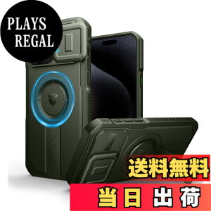 �y���������zDexnor iPhone 15 Pro Max �p �P�[�X - �X���C�h���J�����J�o�[�������\�L�b�N�X�^���h�t�� �}�O�l�b�g���ϏՌ� �w�r�[�f���[�e�B �v���e�N�e�B�u�J�o�[ - �O���[��