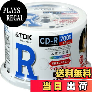 �y���������zTDK �f�[�^�pCD-R 700MB 48�{���Ή� �z���C�g���C�h�v�����^�u�� 50���X�s���h�� CD-R80PWDX50PA �F�F�Ԋ��F