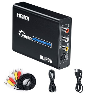 �y���������zBLUPOW�y�d���s�v�zHDMI to �R���|�W�b�g/S�[�q �ϊ��� 1080P�Ή� HD��Composite 3RCA AV/S-Video�R���o�[�^�[ �f�W�^�� to �A�i���O hdmi rca �ϊ��R���o�[�^�[ ���{��}�j���A���t�� VA18 �T�C�Y
