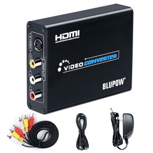 �y���������zBLUPOW �R���|�W�b�g/S�[�q to HDMI �ϊ��� 1080P�Ή� Composite 3RCA AV/S-Video to HD�R���o�[�^�[ S�r�f�I/3�F�[�q��hdmi�ɕϊ� �A�i���O �f�W�^�� �ϊ��@ rca to hdmi ���g���Q�[���@(�Z�K�T�^�[