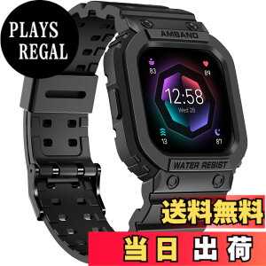 �y���������zamBand Fitbit Versa 4/ Fitbit Versa 3/ Fitbit Versa 2/ Fitbit Versa Lite/Fitbit Sense 2/ Fitbit Sense�o���h �P�[�X�t�� �ی�P�[�X �X�g���b�v ���ȃX�|�[�c�v���e�N�^�[ �� �F�F�u���b�N�A�T�C�Y�FFi