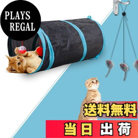 【送料無料】猫トンネル，Andiker 2穴付き猫トンネル折りたたみ可能水洗いキャットトンネル長いトンネル猫遊びペットおもちゃ (ブラック) 色：ブラック