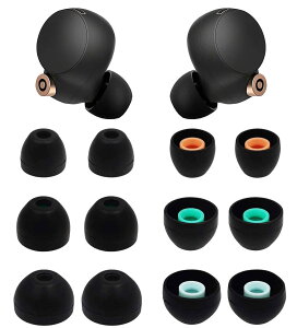�y���������z�����p�C���[�`�b�v�o�b�h 6�g WF-1000XM4 / WF-1000XM3 / WF-C500�p �C���[�`�b�v �C���z�� �t���L�V�u�� �\�t�g�V���R�����o�[ �X�L���A�N�Z�T���[ Sony WF-1000XM4�Ή� �F�F�u���b�N�A�T�C