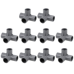 �y���������zMETALLIXITY �e�B�[PVC�p�C�v�p�� 20 mm 10�� 4���� �G���{�[ PVC �p�C�v�p��Ƌ�R�l�N�^ ���� �r���h �K�[�f���V�F���t �����p �O���[ �F�F�O���[�A�T�C�Y�F20 mm