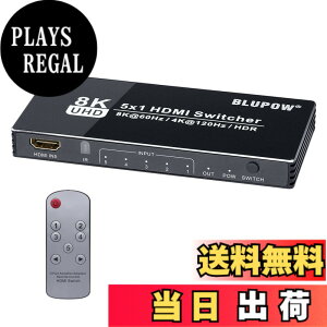 �y���������zBLUPOW 8K@60Hz 4K@120Hz HDMI2.1�ؑ֊� 5����1�o�� �Z���N�^�[ �X�C�b�`���[ PS5�EXbox�EBlu-ray palyer�EApple TV�EFire TV�ȂǑΉ� hdmi�؂�ւ��E���z�@�E�X�v���b�^�[ VA151 �F�F�u���b�N