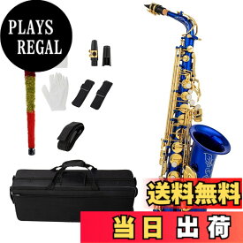 【送料無料】Btuty Eb アルトサックス ブラス E フラットサックス 802 キータイプ木管楽器 クリーニングロッド付き 布手袋 ストラップ パッド入りケース… 色：ブルー