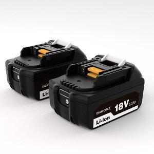 �y���������zDIGIFORCE �}�L�^ 18V/10.8V/14.4V/40V �o�b�e���[ �݊� BL1860B/BL1830B/BL1030B/BL1460B 10.0h/6.0Ah/3.0Ah ���{���[�J�[ ��e�� �|���@ �d���H��p �F�F�u���b�N�A�T�C�Y�F�y2�Z�b�g�z
