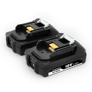 �y���������zDIGIFORCE �}�L�^ 18V/10.8V/14.4V/40V �o�b�e���[ �݊� BL1860B/BL1830B/BL1030B/BL1460B 10.0h/6.0Ah/3.0Ah ���{���[�J�[ ��e�� �|���@ �d���H��p �F�F�u���b�N�A�T�C�Y�F�y2�Z�b�g�z