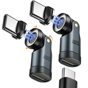 �y���������zMoKo Type-C �ϊ��A�_�v�^ �}�O�l�b�g�� L�� USB-C �ϊ��A�_�v�^ ���� ���C�z�� �}�O�l�b�g�ϊ��A�_�v�^�[ �f�[�^�]���� iPhone17/16/15/Switch/MacBook/iPad�Ȃ�TypeC�f�o�C�X�ɑΉ� �F�FGray-2Pac
