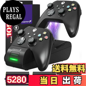 �y���������zFosmon Dual 2 Max �[�d �X�^���h Xbox Series X/S(2020), Xbox One/One X/One S Elite �Ή� �R���g���[���[ �[�d��, (�u�������[�d |2�䓯���[�d) 2�Z�b�g�[�d�r �ŏ��e��2200mAh LED�C���W�P�[�^�}��