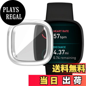 �y���������zFitbit Versa 3 �P�[�X Fitbit Sense �\�t�g�P�[�X�yELMK�z�S�ʕی� �ϏՌ� �_�炩�� ���b�L �E���ȒP TPU �E�I�b�` �ی�P�[�X �����^ �J�o�[ �F�F�V���o�[�A�T�C�Y�FFitbit Versa 3/Sense
