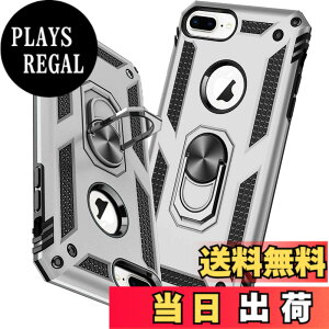 �y���������ziPhone 7 Plus �P�[�X/iPhone 8 Plus �P�[�X �����O �ϏՌ� �Ռ��z�� ���h�~ �S�ʕی� �J�����ی� �X�^���h�t�� TPU+PC�o���p�[ �w��h�~�΍� ��d�\�� 360�x��] �h�o �ԍڃz���_�[�Ή� ��