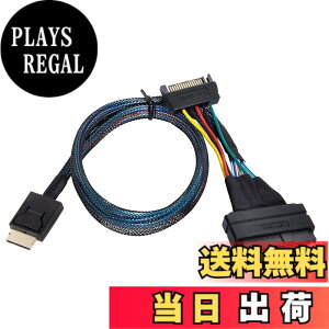 �y���������zCABLECC PCI-E 3.0 M.2 MKEY TO OCULINK SFF-8612 SFF-8611 PCIE NVME SSD 2260�����U.2 SFF-8639�P�[�u���p�̃z�X�g�A�_�v�^�[ �F�F�u���b�N SFF-8639-SF-8611�A�T�C�Y�F50cm