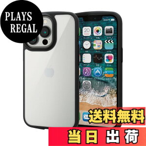 �y���������z�G���R�� iPhone 11 �P�[�X �ϏՌ�x�t���[�� TOUGH SLIM LITE [�w�ʃN���A�^�C�v] �u���b�N �F�F�u���b�N�A�T�C�Y�FiPhone 13 Pro