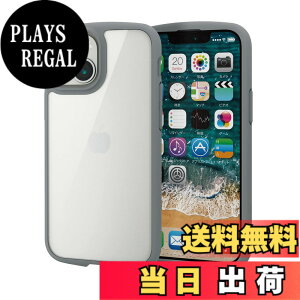 �y���������z�G���R�� iPhone 11 �P�[�X �ϏՌ�x�t���[�� TOUGH SLIM LITE [�w�ʃN���A�^�C�v] �u���b�N �F�F�O���[�A�T�C�Y�FiPhone 13 mini