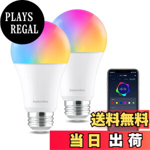 �y���������z�yCompatible with Alexa�F��zSwitchBot LED�d�� �X�}�[�g���C�g Alexa �X�}�[�g�z�[��-�X�}�[�g�d�� E26 �X�C�b�`�{�b�g�������F �L�z�� 800lm 60W�`���� �d���F�E�����F�Ή� RGBCW�}���`�J��