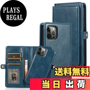 �y���������zfor iPhone 13 Many Card Slots 2in1 Detachable Wallet Case �F�F�u���[�A�T�C�Y�FiPhone 13 Pro Max