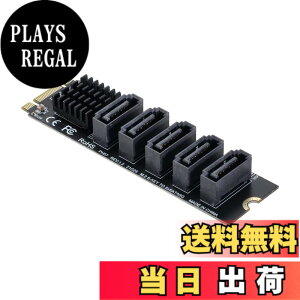 �y���������zCablecc NGFF �L�[ B+M ���� SATA 3.0 6Gbps 5�|�[�g �A�_�v�^�[ �R���o�[�^�[ �|�[�g JMB575 2280 �F�FBlack B/M-key to 5 SATA