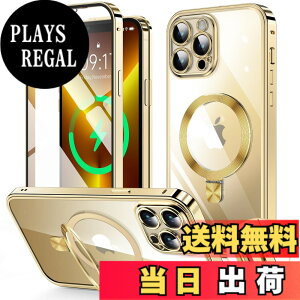 �y���������ziPhone 14/15/ �V���[�Y �P�[�X �X�^���h�@�\�t���E�A�N�V�����{�^�� �F�F�S�[���h�A�T�C�Y�FiPhone 13 Pro