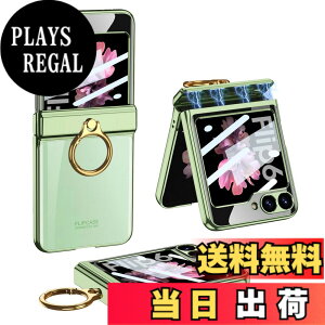 �y���������zGalaxy Z Flip5 �N���A �P�[�X �q���W�ی� Samsung �M�����N�V�[Z �t���b�v5 �p �J�o�[ �����O�t�� �X�^���h�@�\ Uovon �X�}�z�P�[�X �w�ʂɕی�t�B�����t�� �X�g���b�v���t�� ���b�L 