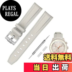 �y���������z[Jumpsunfun] 20mm ���v�o���h for Omega X Swatch Speedmaster MoonSwatch �I���K�ƃX�E�H�b�`�p�V���R���x���g Quick Release �����H��t�� �F�F�x�[�W���E�z���C�g�X�e�b�`
