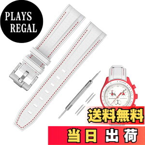 �y���������z[Jumpsunfun] 20mm ���v�o���h for Omega X Swatch Speedmaster MoonSwatch �I���K�ƃX�E�H�b�`�p�V���R���x���g Quick Release �����H��t�� �F�F�z���C�g�E���b�h�X�e�b�`