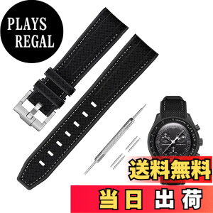 �y���������z[Jumpsunfun] 20mm ���v�o���h for Omega X Swatch Speedmaster MoonSwatch �I���K�ƃX�E�H�b�`�p�V���R���x���g Quick Release �����H��t�� �F�F�u���b�N�E�z���C�g�X�e�b�`