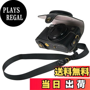 �y���������z�L���m���p Canon PowerShot SX720 HS SX730 HS SX740 HS �p BEADY �J�����P�[�X PU ���U�[ PowerShot SX720/SX730/SX740 HS �ی�J�o�[ �V�����_�[�X�g���b�v�t�� �u���b�N �F�F�u���b�N�A�T�C�Y�F�R��
