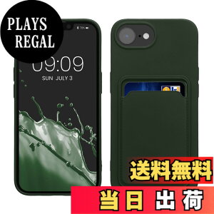 �y���������zkwmobile �X�}�z�P�[�X Apple iPhone SE (2022/2020) / 8 / 7�Ή� �P�[�X -�J�[�h�z���_�[�t�� �\�t�g TPU �V���R�� ���F �F�F�[�ΐF�A�T�C�Y�FiPhone 17e / iPhone 16e