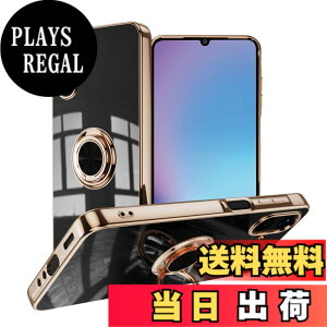 �y���������zLuFiYa �P�[�X �����O�t�� �J�o�[ TPU�f�� �X�^���h�@ �X�}�z�P�[�X �y�� �ϏՌ� ���� �C�菝�h�~ �����h�~ �ԍڃz���_�[ 360°��] �F�F�u���b�N�A�T�C�Y�FSamsung Galaxy A25 5G