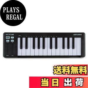 �y���������zArturia �A�[�g���A �L�[�{�[�h�E�R���g���[���[ MicroLab MK3 25����/�x���V�e�B�Ή����i�ʃX�����L�[�{�[�h/USB-C�ڑ� �F�F�u���b�N
