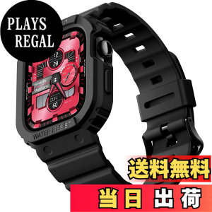�y���������zamBand (�A���o���h) ���ȃP�[�X Apple Watch Series 10 11 42mm�p �o���h�t�� �ϏՌ� �ی� �X�|�[�c�o���p�[�J�o�[ �y�� ���K�ȃX�g���b�v �j�����p �}�b�g�u���b�N �F�F�u���b�N�A�T�C